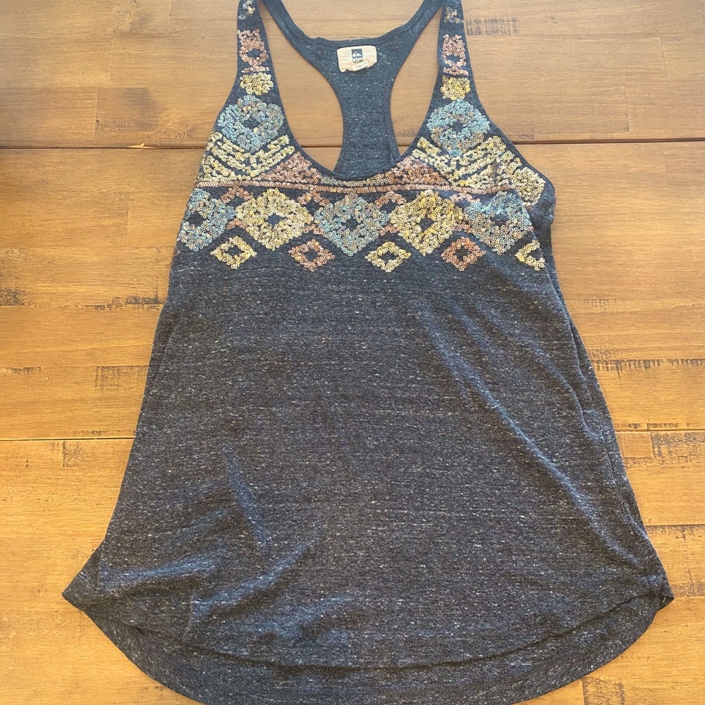 Quicksilver Sequined Racer Tank
